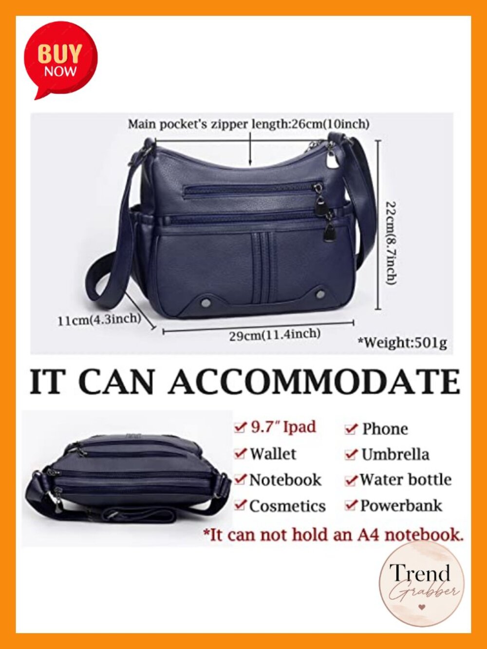 Women Soft PU Leather Shoulder Handbag Multi Pocket Crossbody Tote Satchel